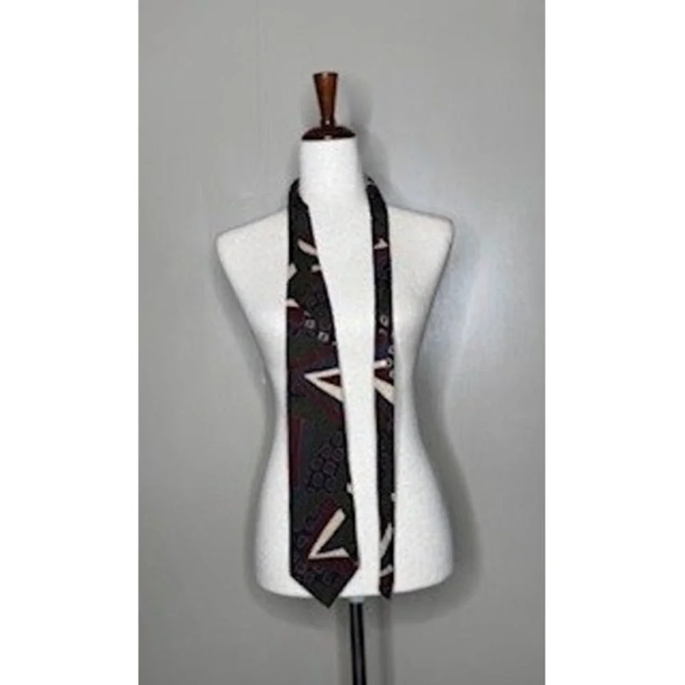 Oscar de la Renta Silk‎ Tie Couture Collection Italy Geometric Pattern